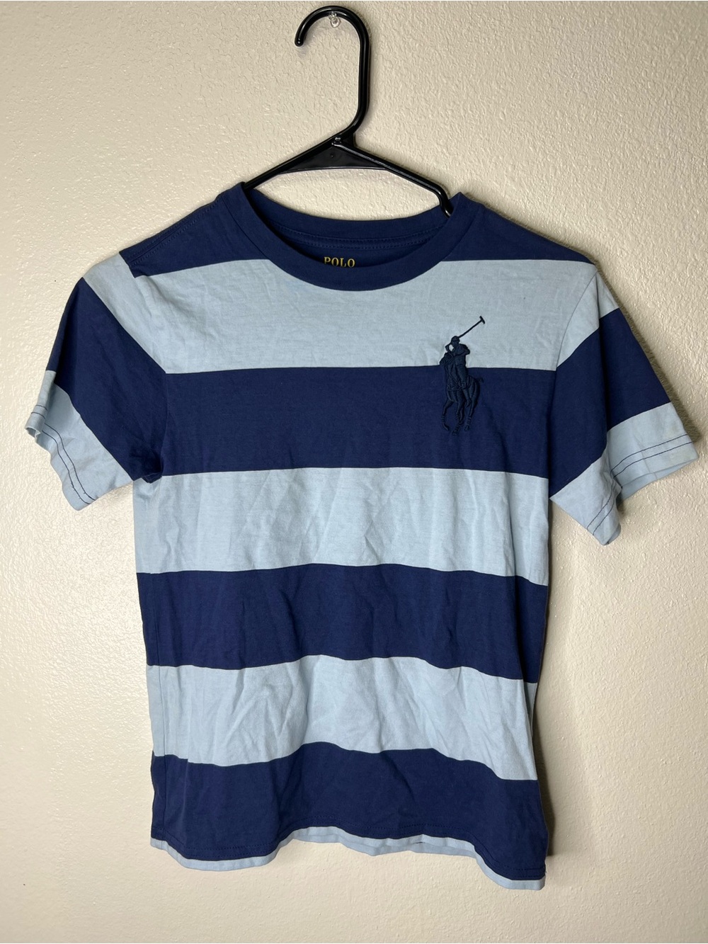 Ralph Lauren Polo Striped Tee in Navy & Light Blue